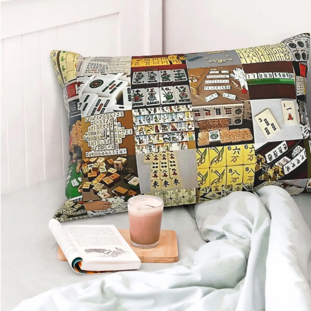 Mahjong Collage Rectangle Pillowcase Cushion Cover Decor Bedroom Bed Home Comfort Throw Pillow