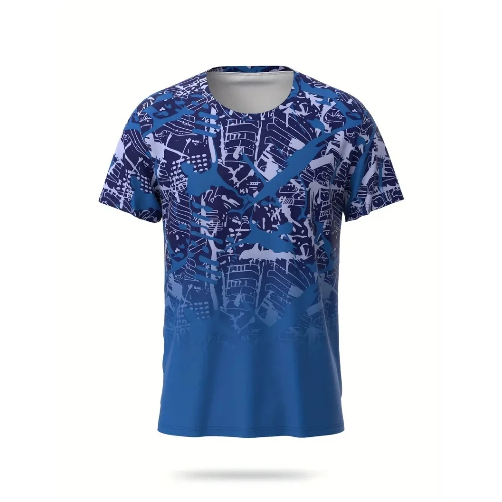 اللياقة البدنية المرأة تي شيرت التجفيف السريع الرياضة قصيرة الأكمام التدرج شريط طباعة تي شيرت الريشة تنس رجل التدريب الملابس