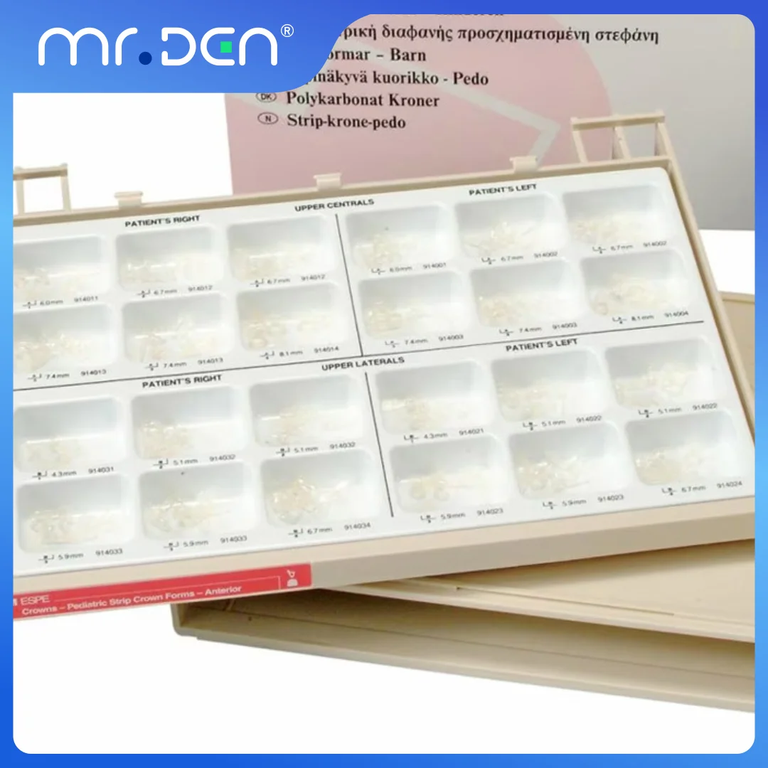 ESPE Transparent Pediatric Strip Crowns 5pcs/120PCS/BOX Dental Crowns For Kids Primary Anterior Teeth