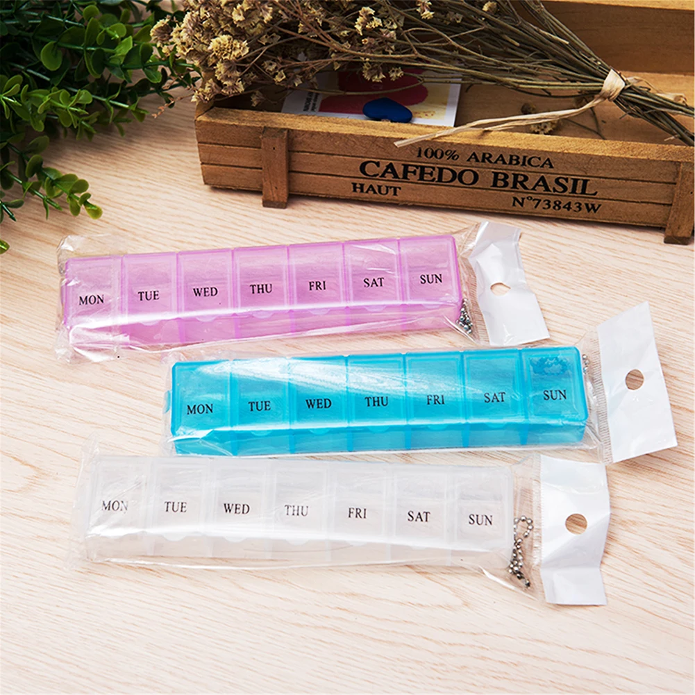 

2024 портативный контейнер для лекарств на неделю, 7 дней, 21 Сетка, 3 цвета, контейнер для таблеток, контейнер-органайзер для хранения лекарств