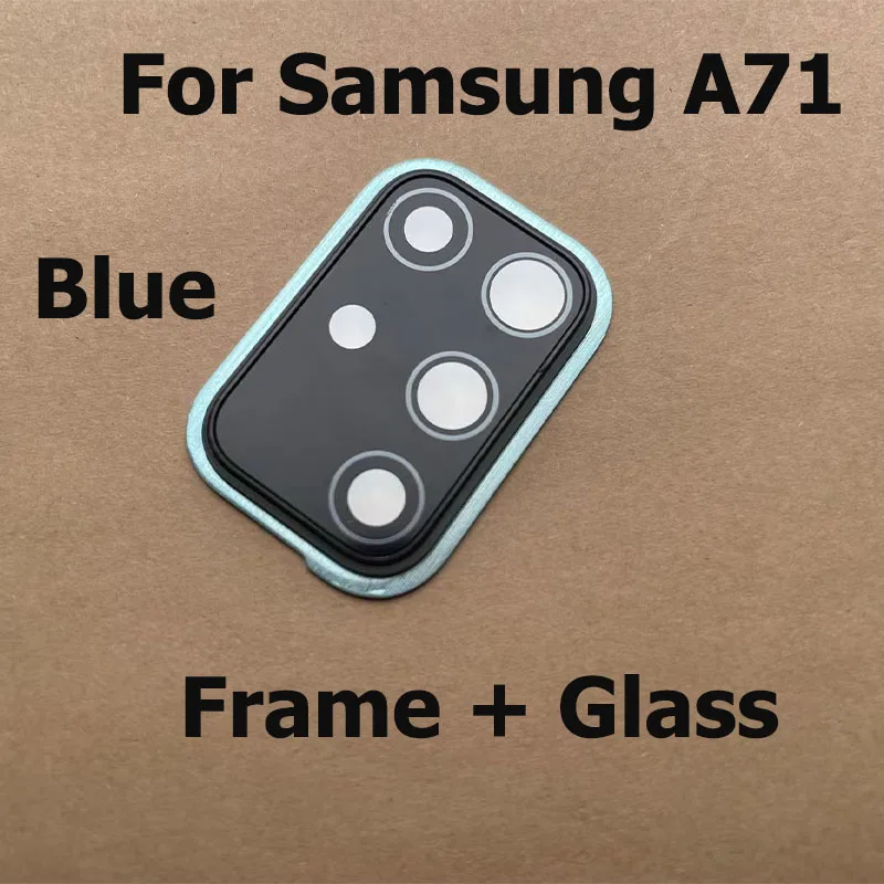 Rear Back Camera Glass Lens Cover Camera Lens Glass + Frame Holder For Samsung Galaxy A71 Replacement