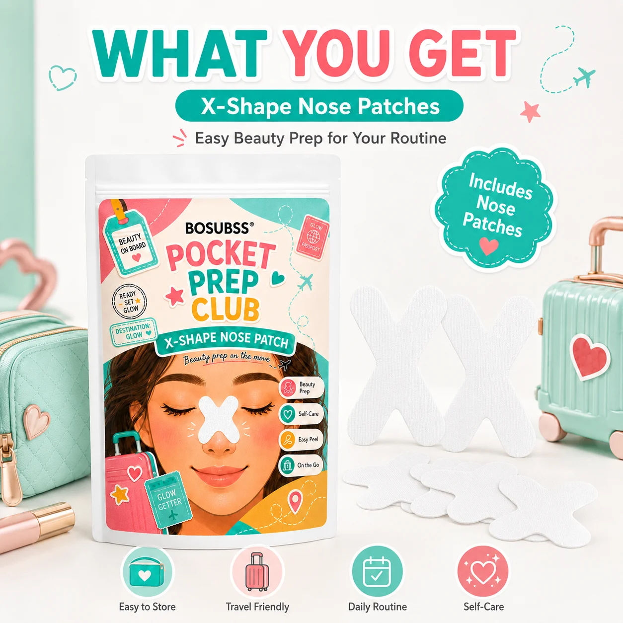 Skincare X Beauty - BOSUBSS Cerotti Nasali a X, Strisce