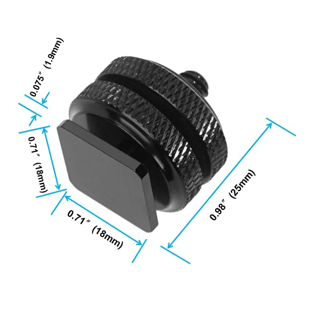 Hot Shoe Mount Adapter, alumínio Alloy Tripé parafuso, câmera Flash, Cold Shoe Mount para Canon, Nikon, Sony, Olympus, Leica, 1/4"