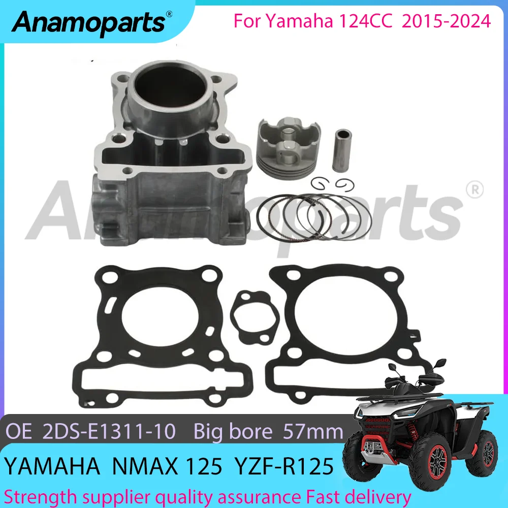 Big Bore 57 mm Motocycle Cylinder Piston gasket Rebuild Overhaul Kit Fits 2015-2024 Yamaha NMAX ABS GPD125 125cc 2DS-E1311-10