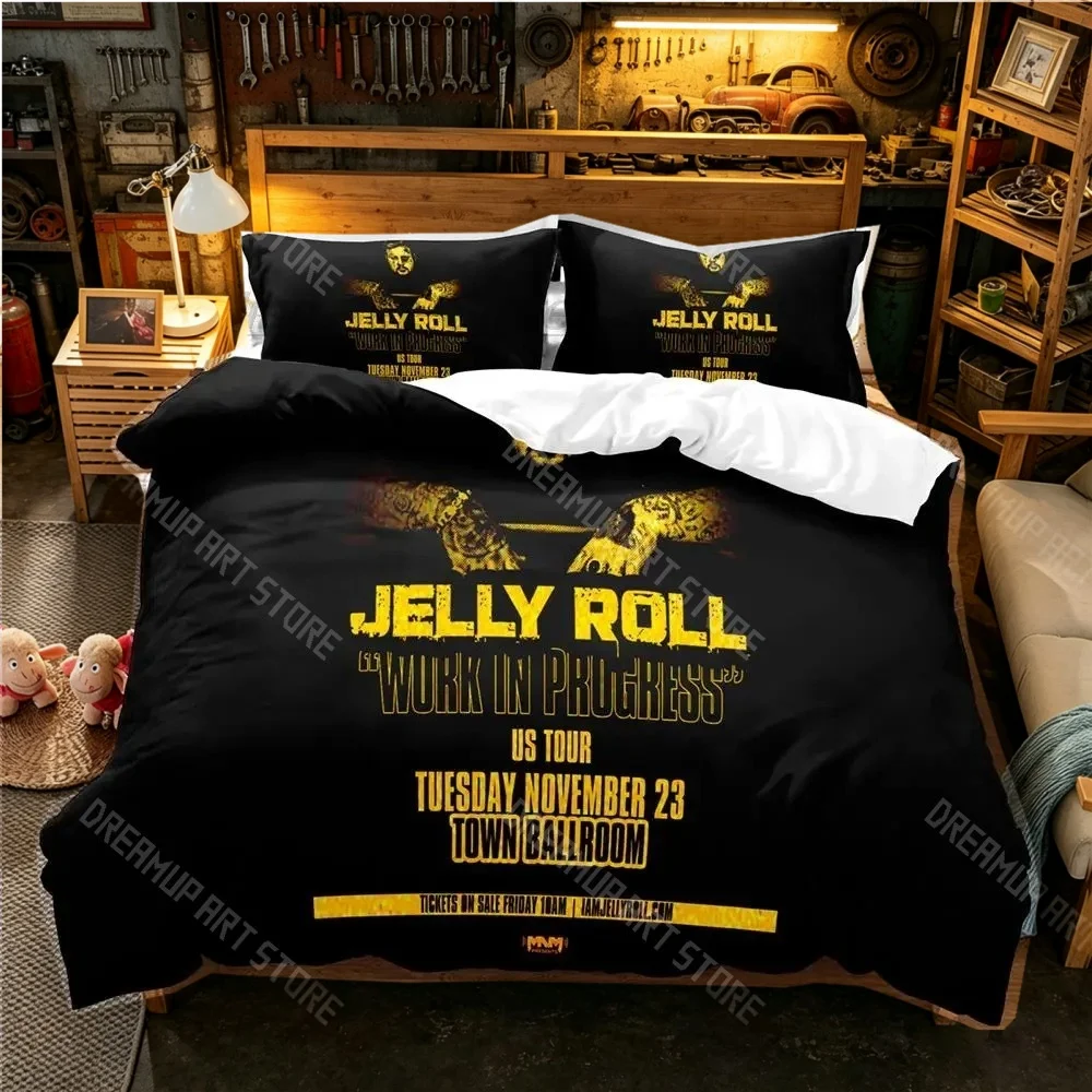 3D Printed Jelly Roll Rapper Bedding Set for Boys Girls Duvet Cover And Pillowcase Twin Queen King Full Single Double Sizes