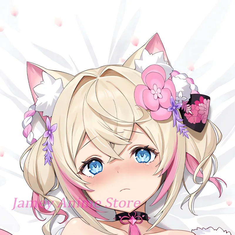 Dakimakura Mococo FUWAMOCO Vtuber Body Pillow Cover Anime Double-Sided Print Gift Life-Size Pillowcase
