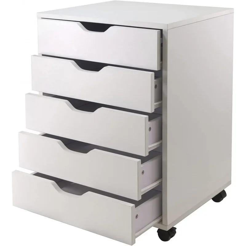 5-Drawer Composite Wood Cabinet, White