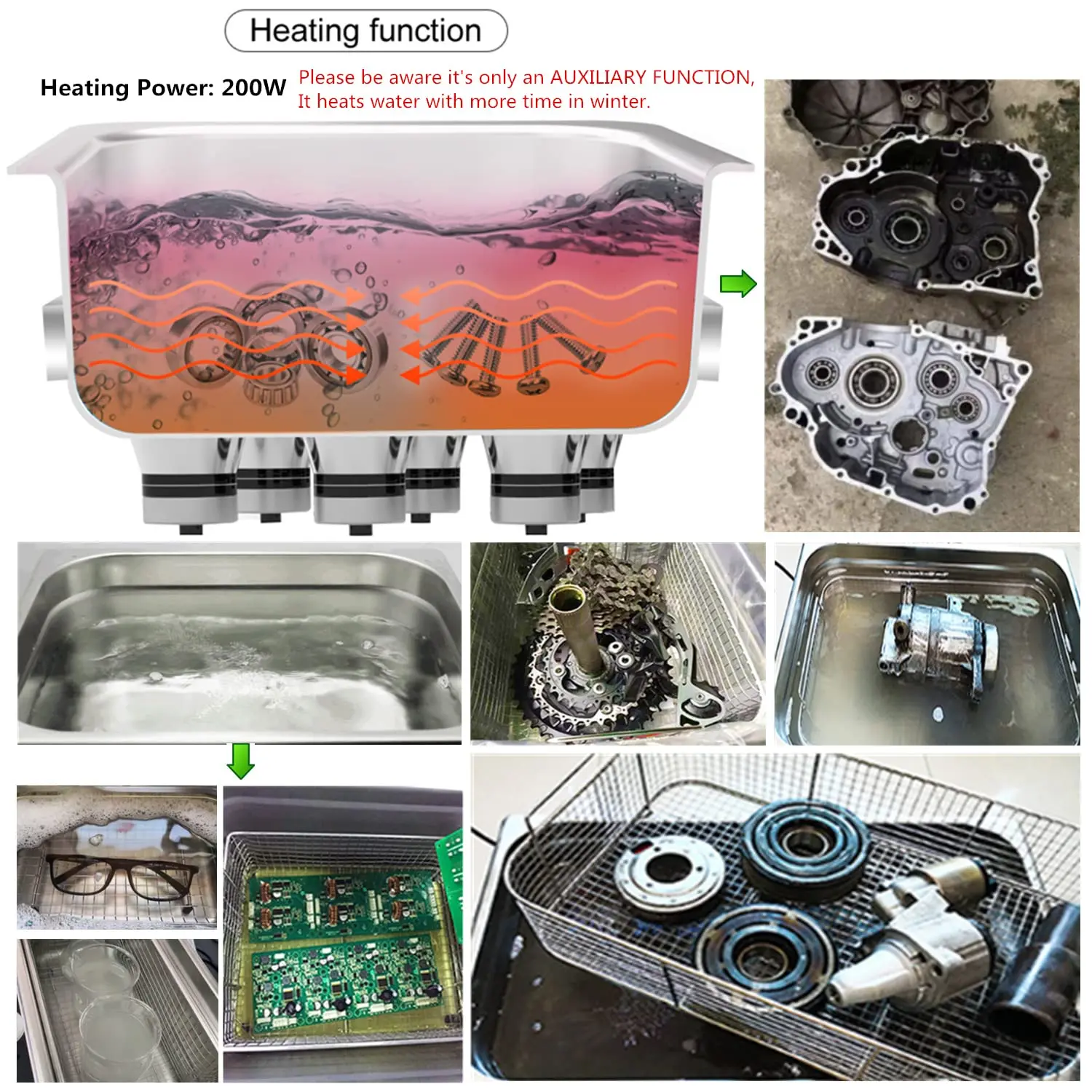 Macchina per la pulizia ad ultrasuoni da 10 litri con timer digitale e riscaldatore, pulitore ad ultrasuoni in acciaio inossidabile per la pulizia del circuito stampato Par