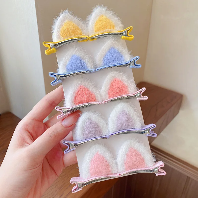 New Plush Cat Ears Hairpins Women Sweet Barrettes Kids Fashion Ornaments Gift Girls Cute Hair Clips Hair Accessories