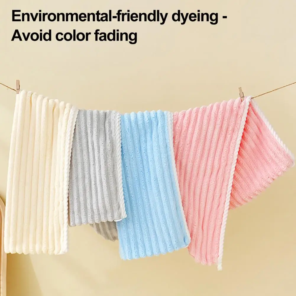 Quick Dry Turban for Use Coral Fleece Hair Towel Wrap with Button Quick Dry Absorbent Turban Thick Hair Drying Cap for Long