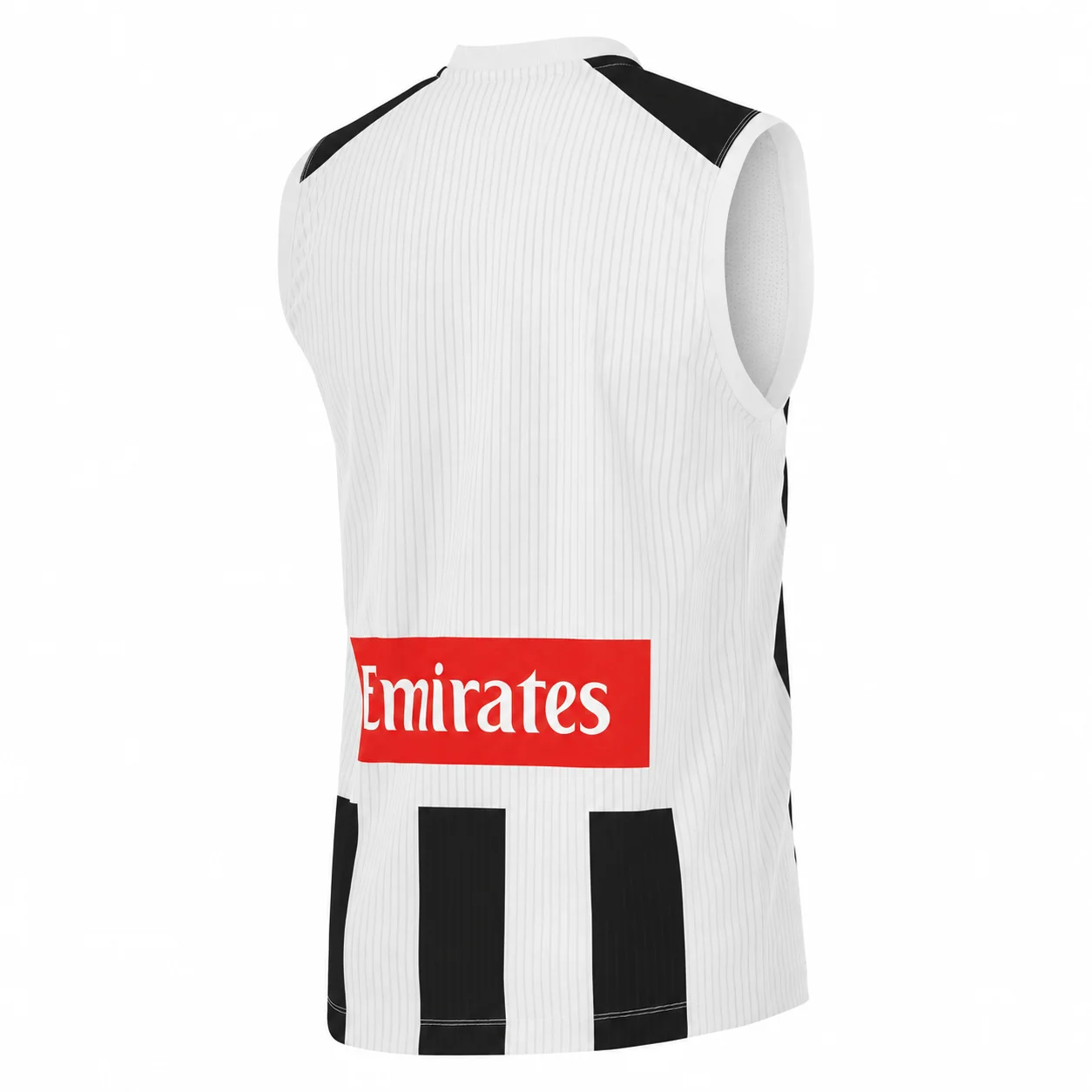 Collingwood Magpies, schwarzes und weißes Trikot für den australischen Fußball, Herrenmodell, ärmelloses Sportshirt mit V-Ausschnitt für das Training. – Detail 9