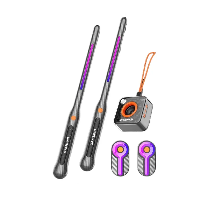 GAMSING A3 Ensemble Électrique VS AeroBand PocketDrum2 Plus Sticks, Air Drum avec Baguettes, Pédales, BT, 8 Sons