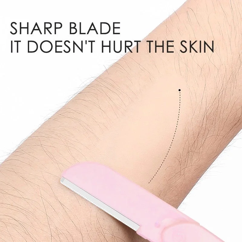 3/5pcs Folding Eyebrow Trimmer Portable Eye Brow Epliation Facial Hair Remover Armpit Shaver Stainless Steel Blades Makeup Tools