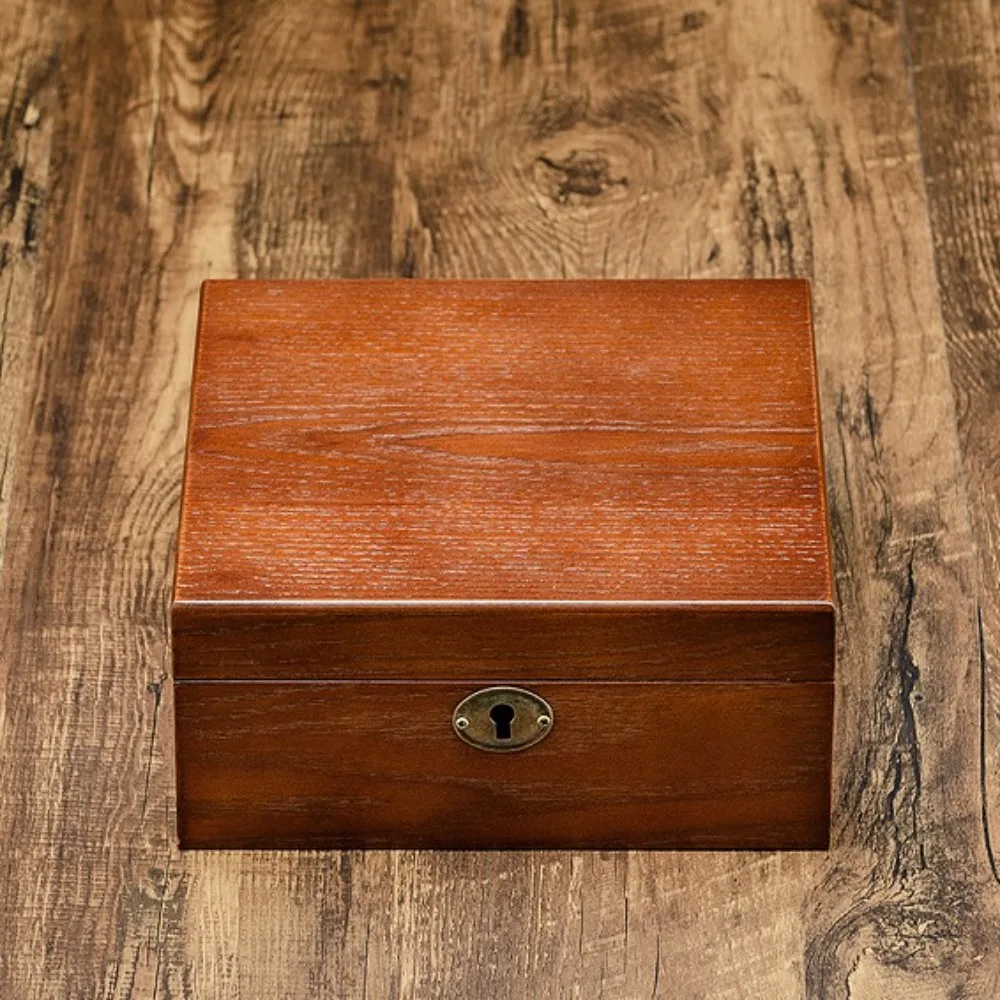 

Ретро 6-слотовая коробка для часов с замком, деревянный органайзер, витрина для часов, роскошная коллекция, коробка для хранения часов, наручные часы