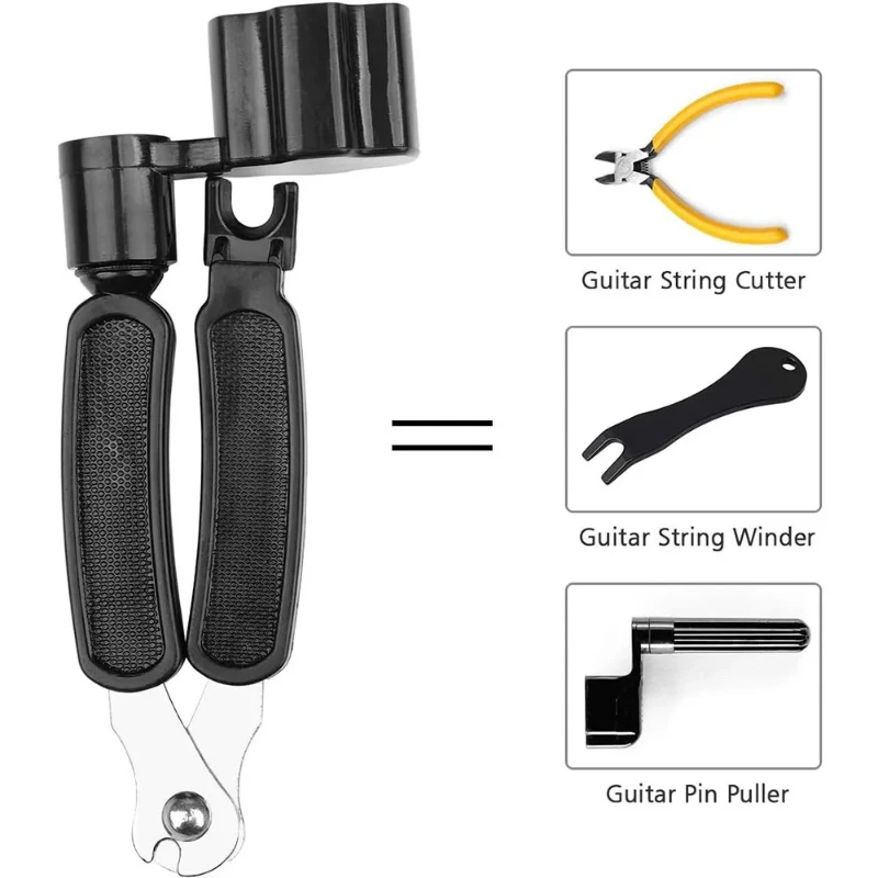 Professional Guitar String Winder Cutter and Bridge Pin Puller Guitar Repair Tool Functional 3 in 1