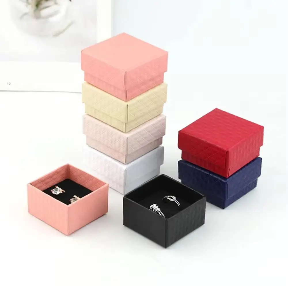 6Pcs High Quality Sponge Case Jewelry Gift Box Paper Multicolor Earring Organizer Exquisite Stud Packaging Box Wedding Favors