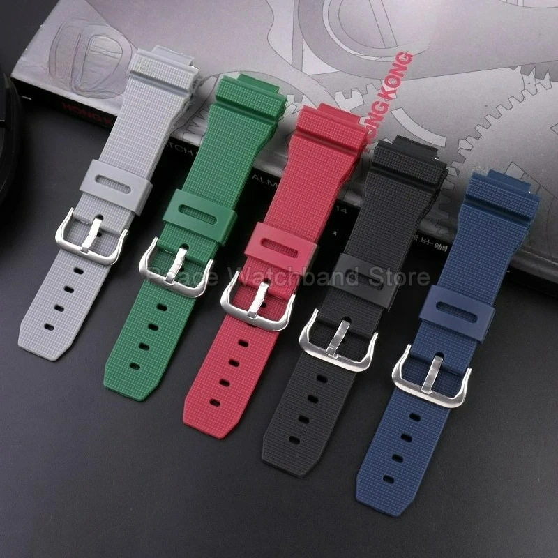 ​ ​ ホワイト透明レッドグレーカシオストラップ CasiOak GM2100 GM5600 GA2110 16 ミリメートル破れにくい樹脂時計ストラップ凸リンクブレスレット