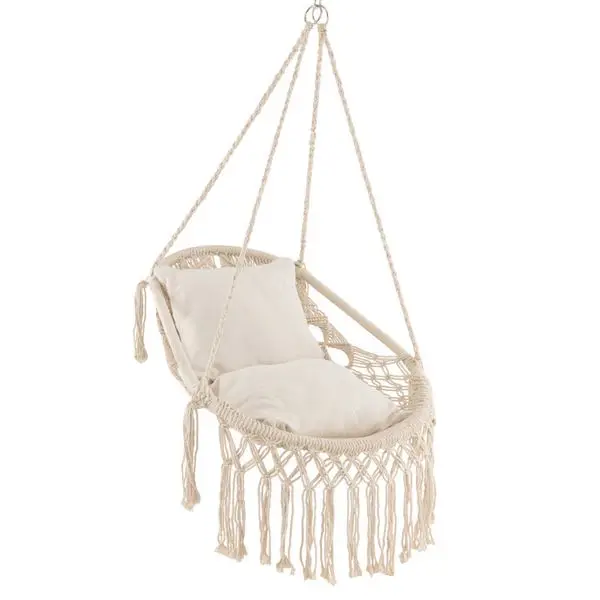 

Hanging Hammock Chair with Soft Seat Cushions and Sturdy Rope Chain