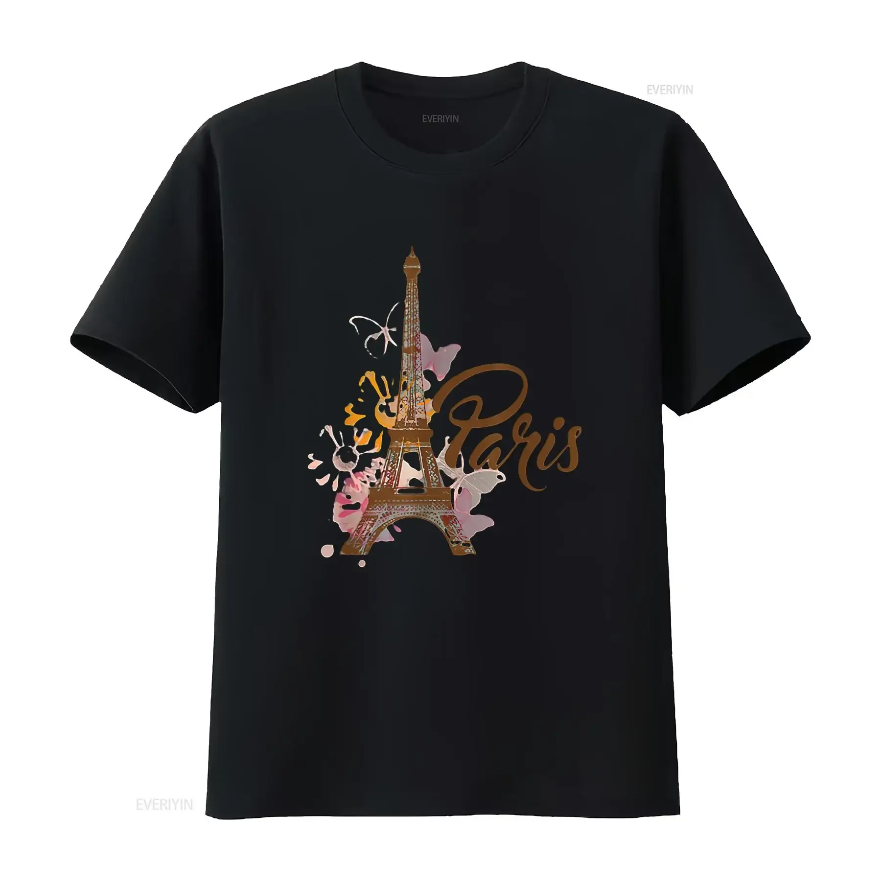 Womens Vintage Paris T Shirt I Love Travel Wanderlust Eiffel Tower vintage Washed graphic Versatile Breathable