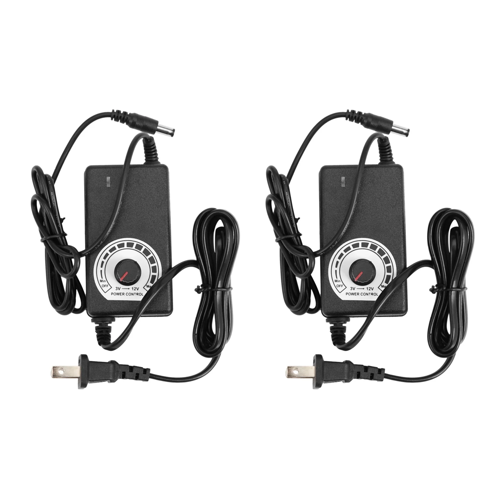 A008 2X AC To DC Adapter 12V 2A Adjustable Power Supply Motor Speed Controller With US Plug For Electric Fan And Pump