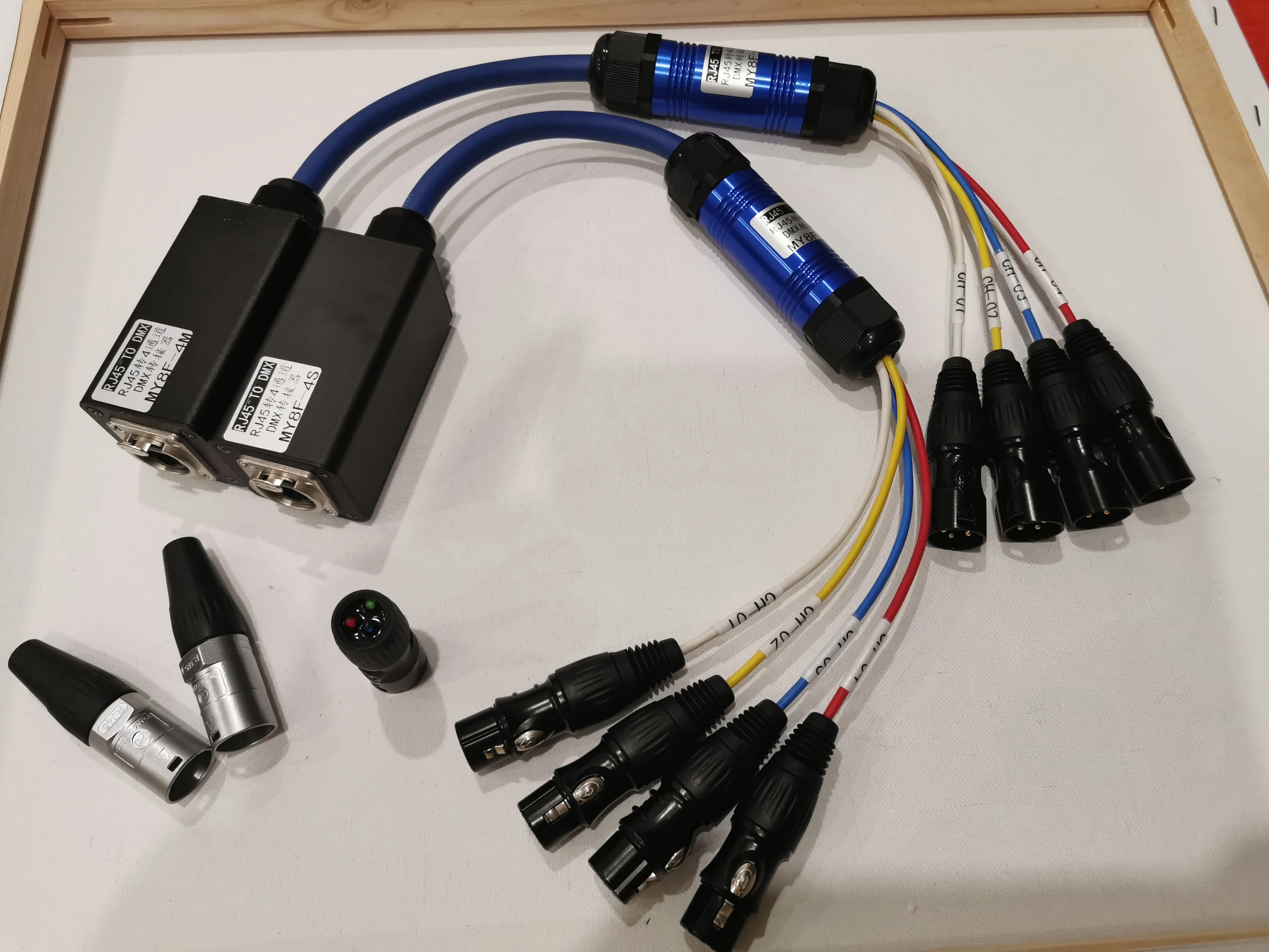 Verlichting System Sound Rj45 Naar Dmx Een Poort Vier Signaallijn Adapter Zender Ontvanger Controlador Dj