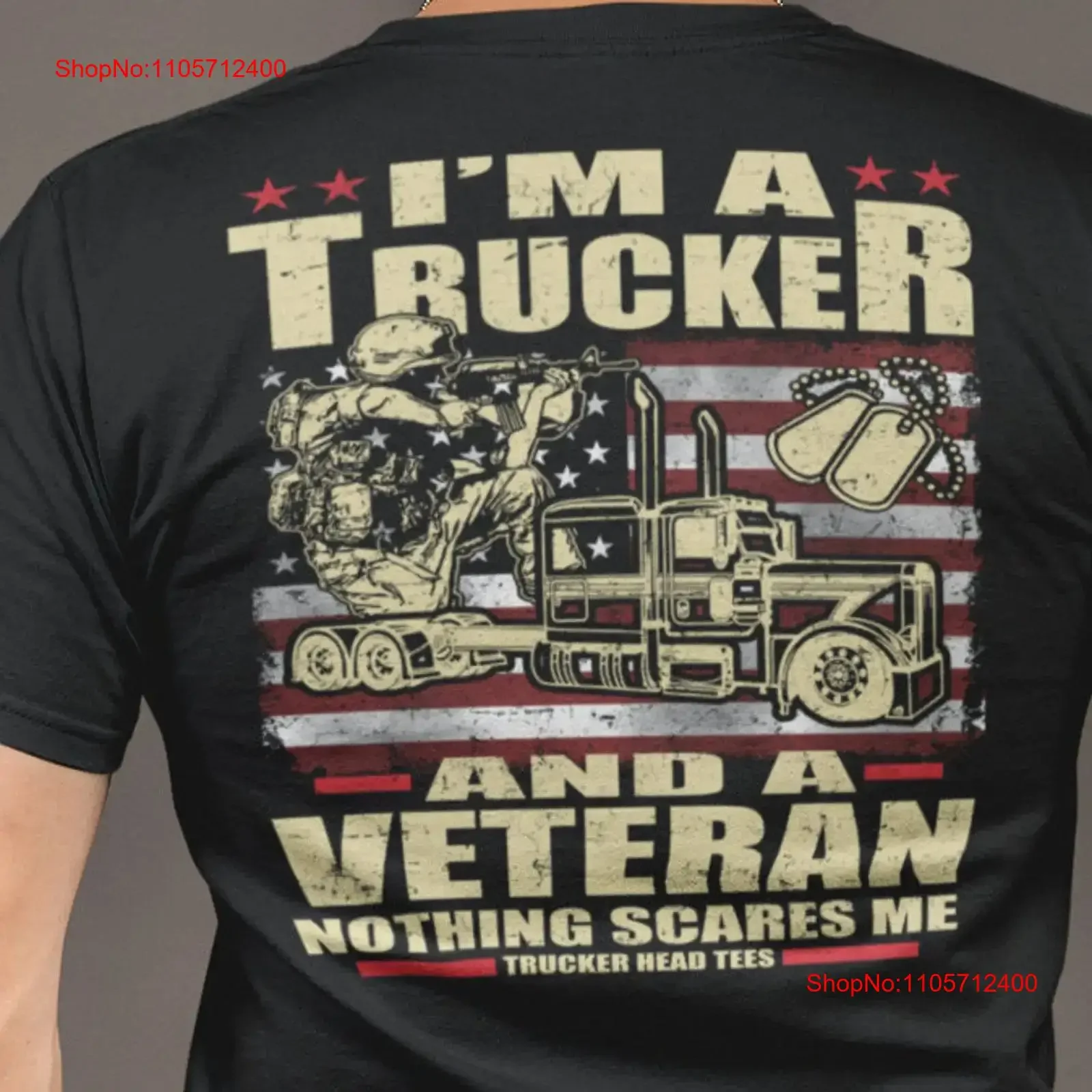 Trucker shirt Veteran t Nothing Scares Me for vintage Washed Unisex homme Casual Breathable graphic Stylish Comfortable