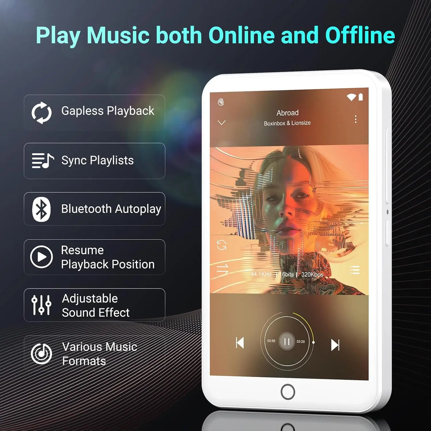 32GB/96GB  MP3 Player with Bluetooth and WiFi, Android 13 MP3 MP4 Players with 4