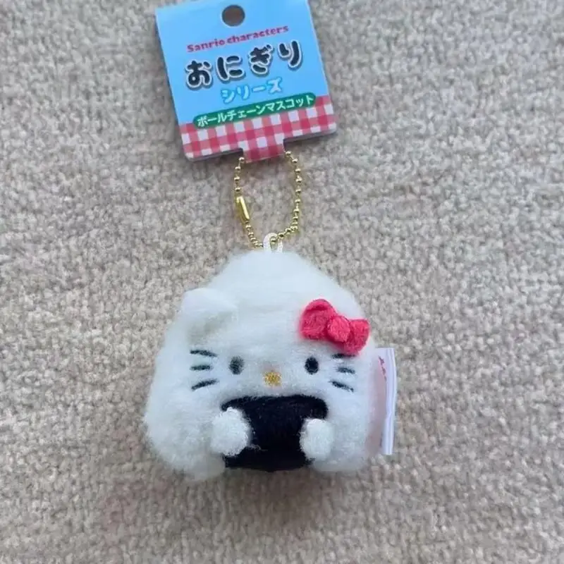 

Милый плюшевый брелок Hello Kitty Онигири Суши, пушистая кукла-кошка КТ, мягкая игрушка-подвеска для сумок, украшение для декора сумок