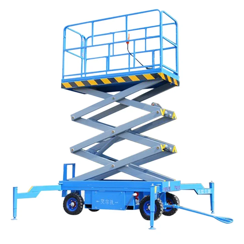 aerial scissor type lift electric high hydraulic lifter 230kg 300kg 500kg work platform cargo lifting machine for sale