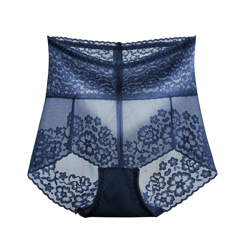 High Waist Women Lace Briefs Female Hollow Out Underpants Breathable Comfortable Panties Solid Color Underwear Fashion