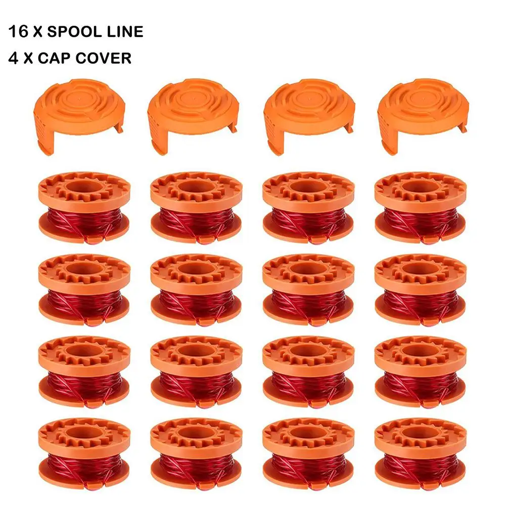 20+2er-Pack Trimmer-Spulenfaden für Worx WA0010 WG163 WG180 WG154 Unkrauttrimmer Spulenabdeckung Ersatzteile 10ft – Detail 16