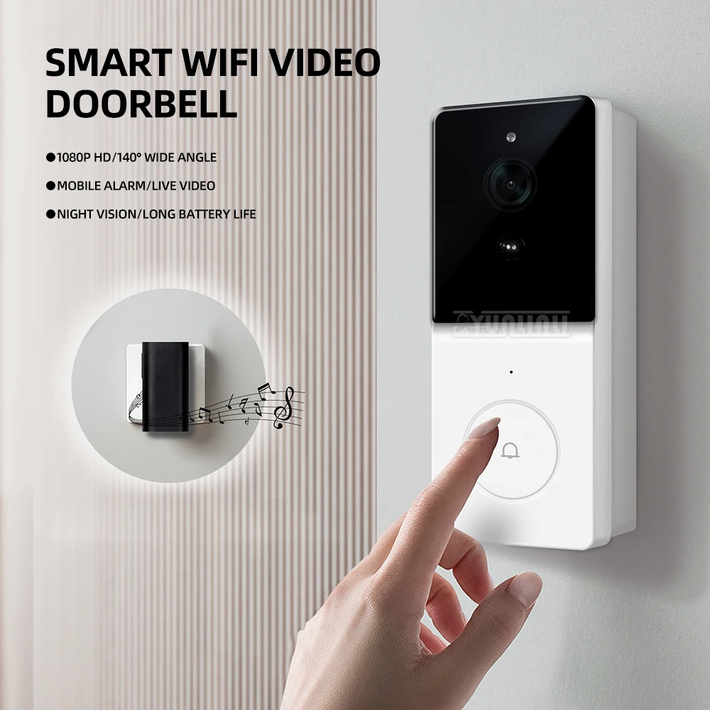 Smart Home WiFi Video Doorbell Camera Bidirectional Audio Intercom Wireless Doorbell Security Night Vision Device