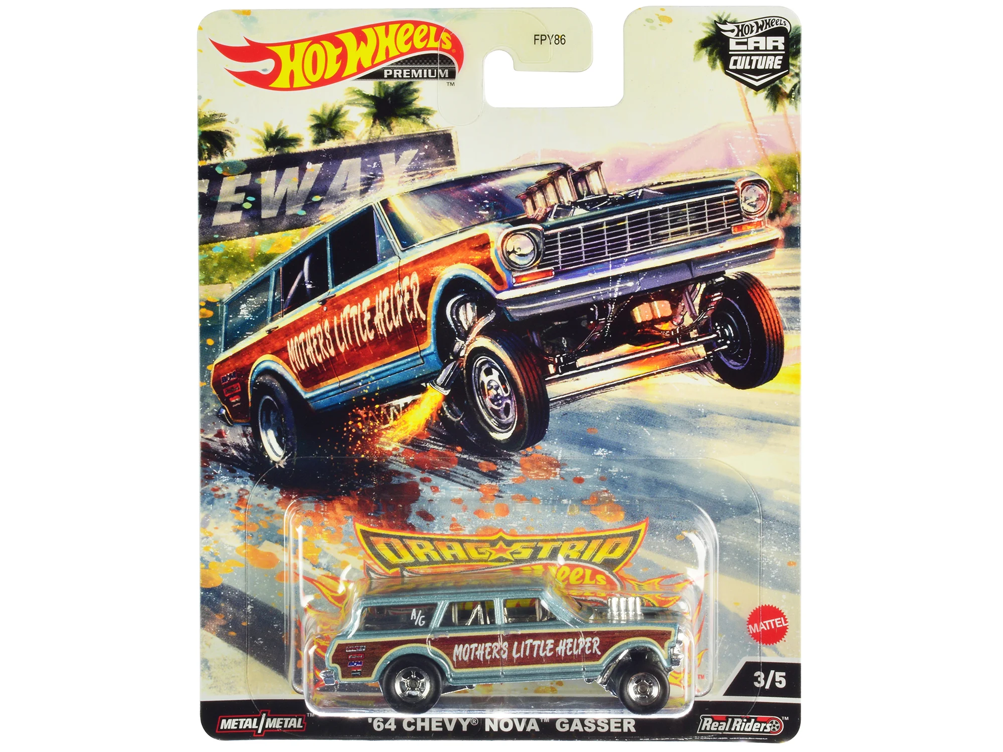 Hot Wheels 1/64 Diecast Drag Strip Cars Premium Collection