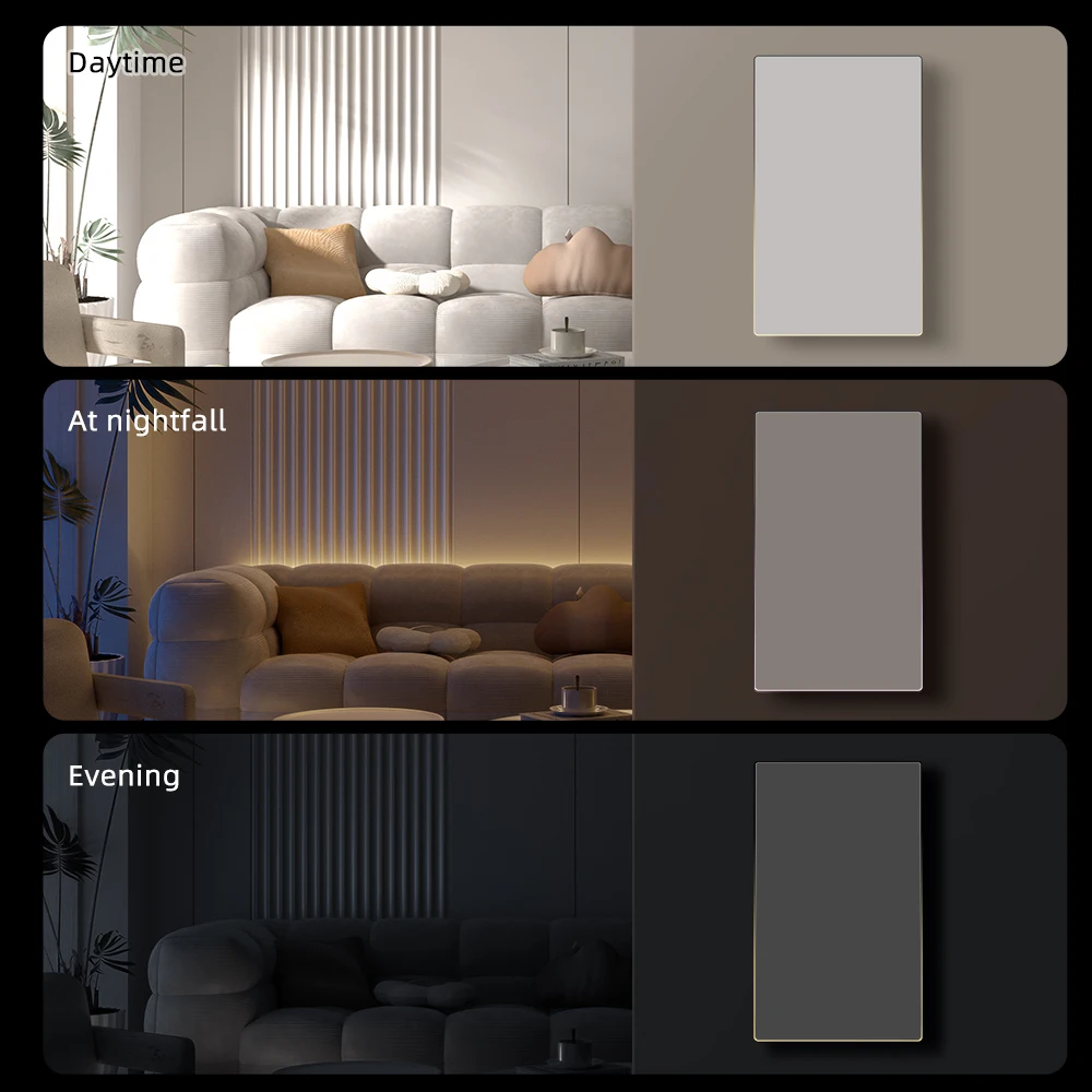 MIUCDA Tuya WiFi Smart Light Switch US Standard 1/2/3/4 Gang Push Button Switch With Ambient Light Work for Alexa Google Home