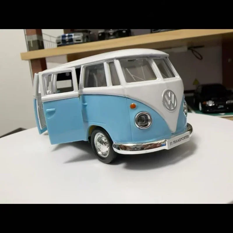 1:36 V -W T1 autobús aleación Diecast coches de juguete modelos vehículos de Metal autobuses clásicos tirar hacia atrás juguetes coleccionables para coleccionables