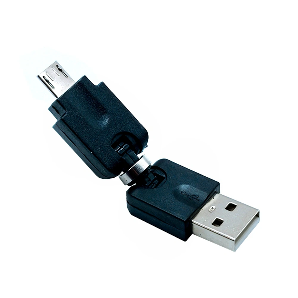 High quality 1 micro USB male head to USB 2.0 A-type male head 360 degree rotation angle adapter, suitable for car MP3 USB port