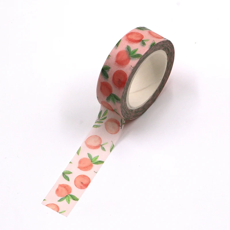 15mm*10m Fruit Peach Masking Washi Tape Kawaii Decorative Adhesive Tape Diy Scrapbooking Sticker Label Stationery