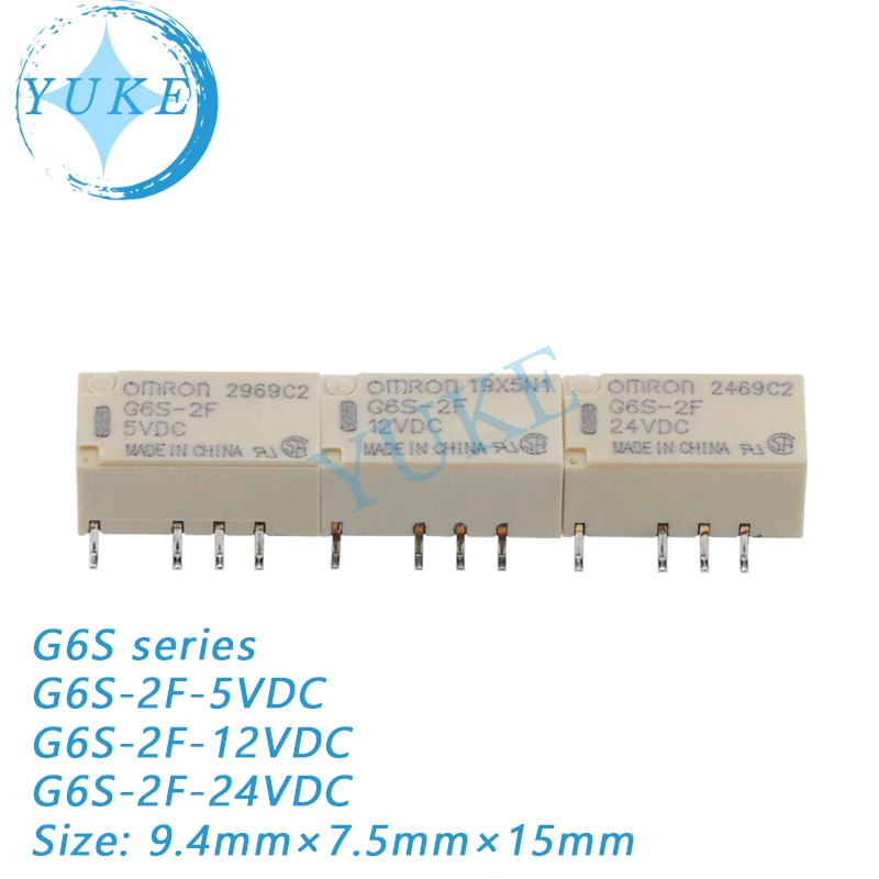 

2PCS original signal relay G6S-2F- 5VDC 12VDC 24VDC 8 feet 2A two open and two closed