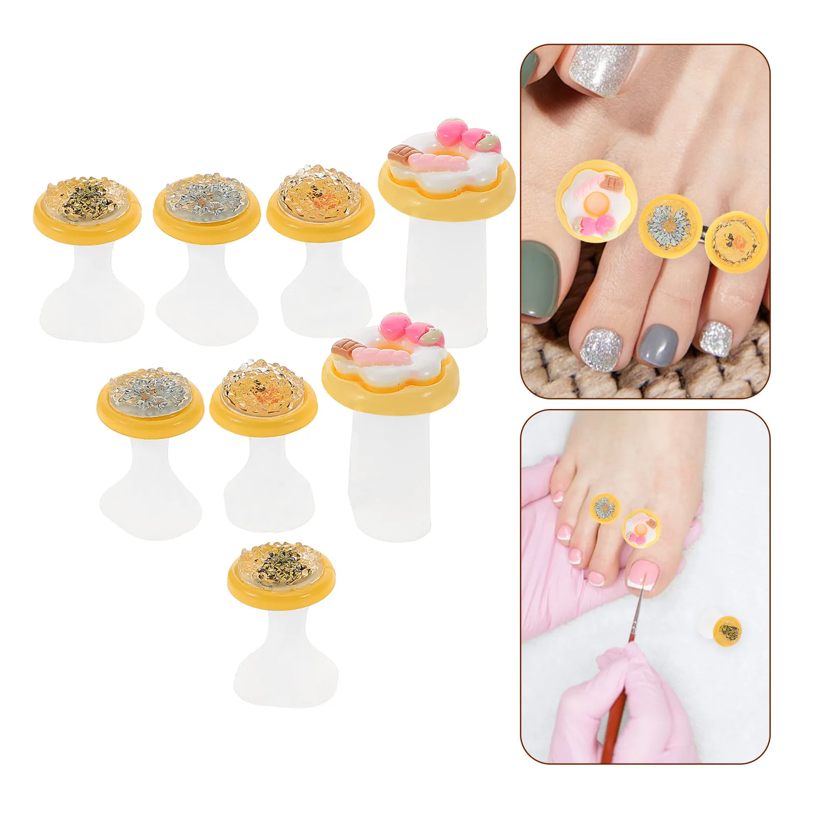 

Doughnut Shaped Silicone Toe Separators for Pedicure Nail Art Polish Spacing Comfortable Snug Fit Toe Alignment Tool Bunion