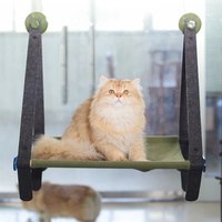 BOOTEELY Screw Sucker Balcony Cat Hammock Hanging Cat Hammock Pet Bed Window Cat Hanging Basket Wall-Mounted Wooden Cat Bed