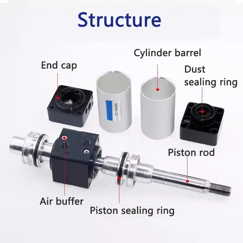 HLH SCT50/63/80/100/125*50 75 100 125 150 SCT Multiplier Pneumatic Cylinder Standard Adjustable Stroke Multi Position High Thrus