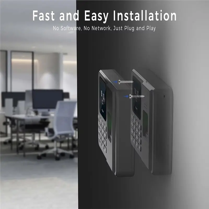 EU Stecker Fingerabdruck Anwesenheit Biometrische Maschine System Elektrische Stechuhr Recorder Mitarbeiter Tastatur Für Unternehmen