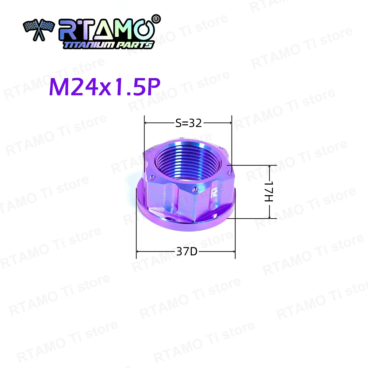 RTAMO التيتانيوم الجوز M22 M24 M25X1.5Pitch دراجة نارية المحور الخلفي Swingarm الجوز (1 قطعة)