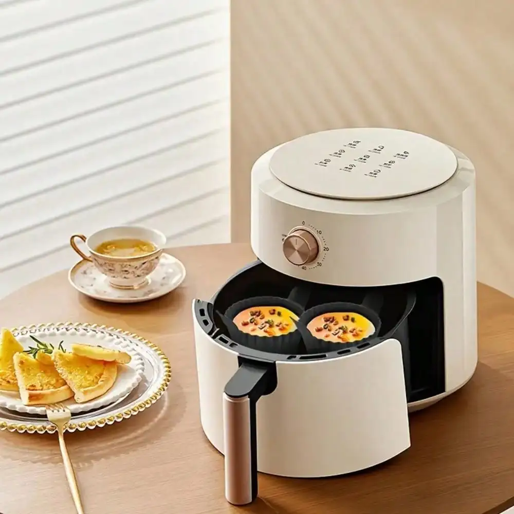 1/4PCS Reusable Silicone Air Fryer Liners and Baking Cups Accessories for Eggs Cakes Meatballs Non-Stick Kitchen Baking Tools