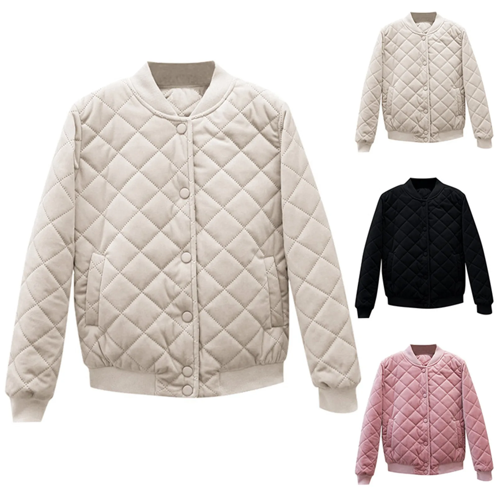 Outono inverno sólido para baixo jaqueta de algodão feminino leve solto algodão acolchoado jaqueta casual puffer roupas femininas