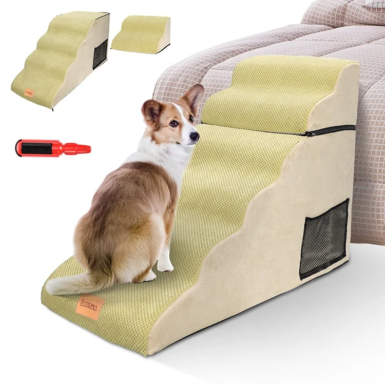 6 TIERS DOG STEPS HIGH DENSITY FOAM DOT CORDUROY WATERPROOF MACHINE WASHABLE COVER