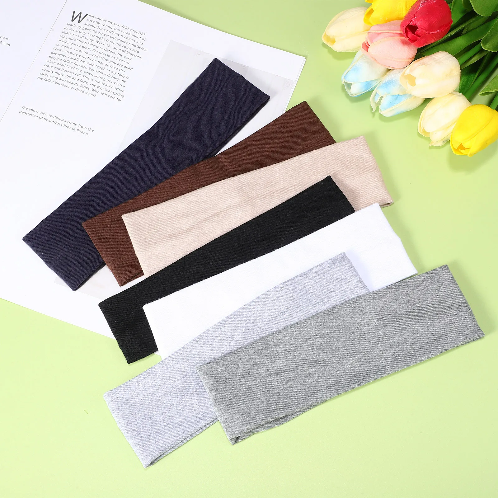 

7 pcs Yoga Headbands Sweatband Athletic Headband Sweat Absorbing Stretchy Sport Headbands For Women Men Workout Fitness Running