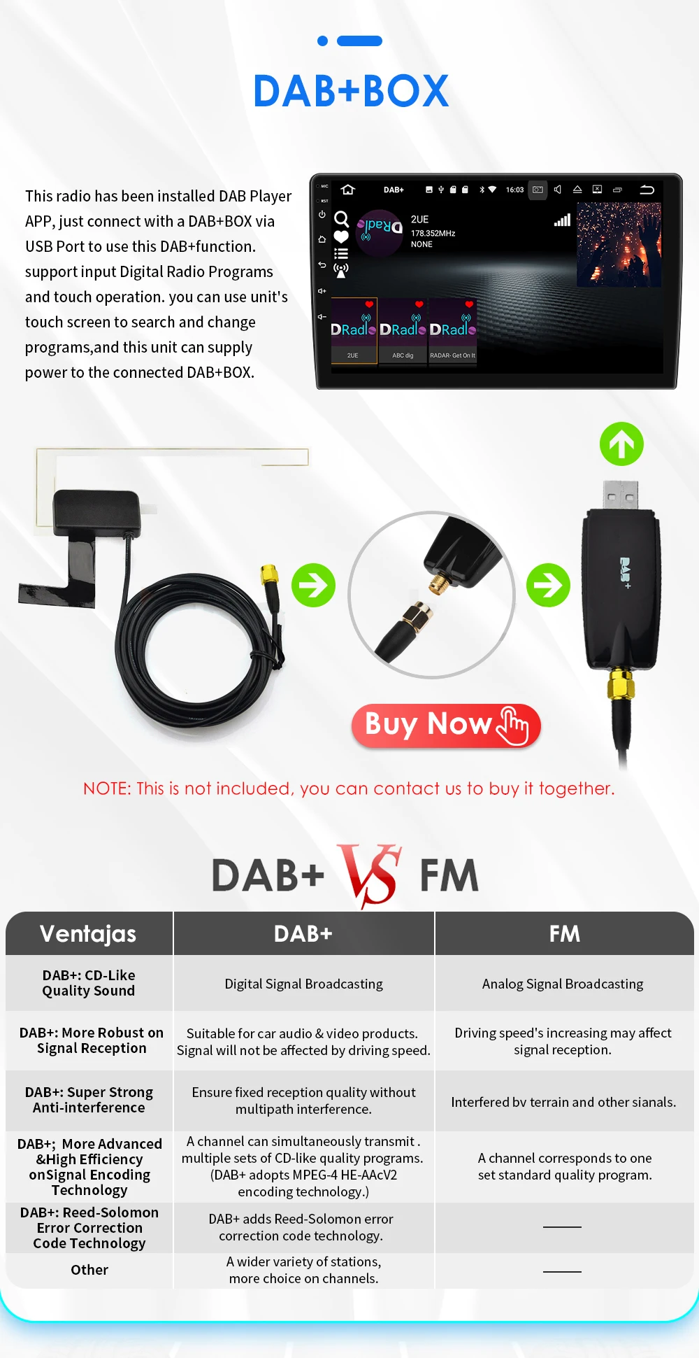 DAB Wireless Apple Carplay & Android auto navigatie universeel