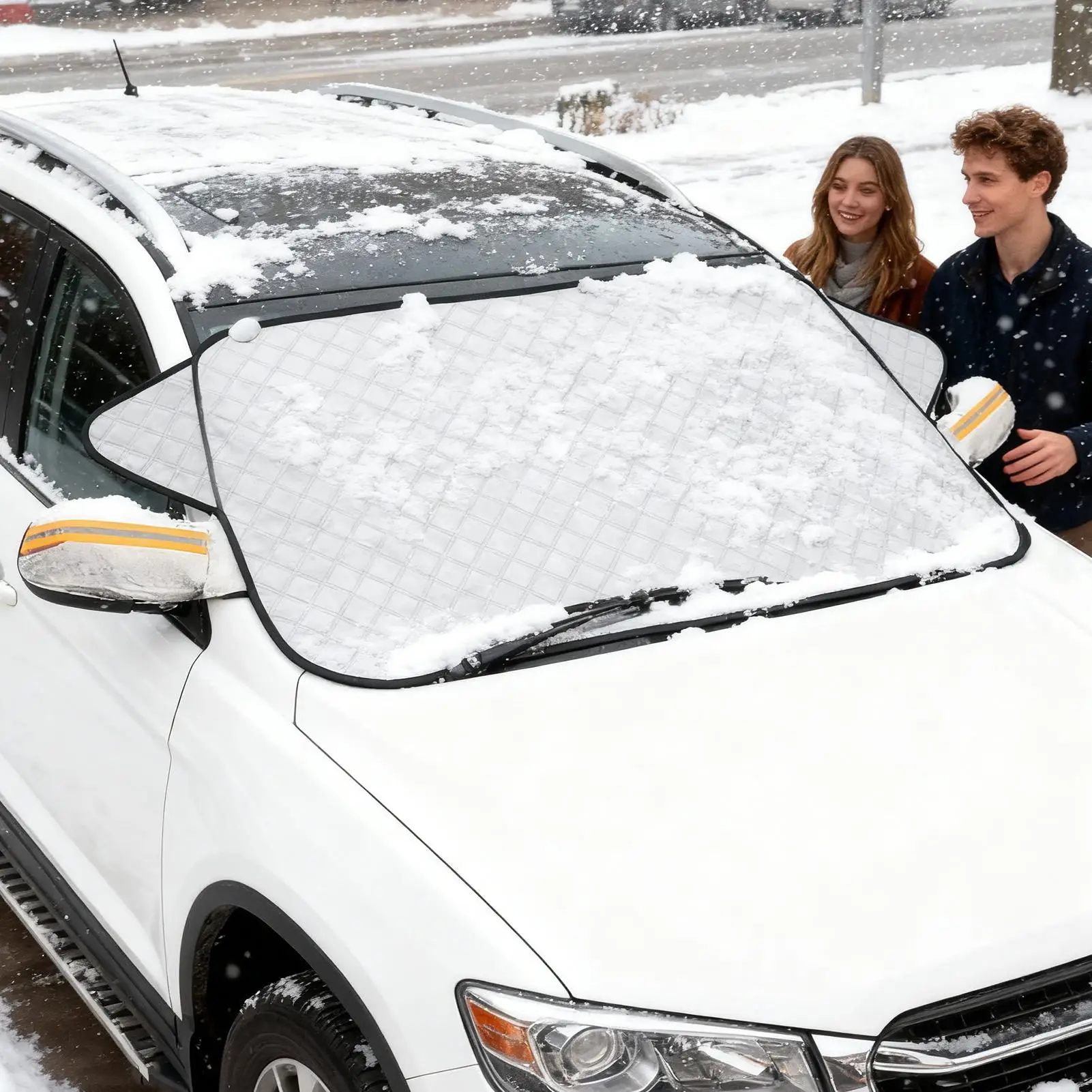 

Windshield Snow Cover 4-Layer Protector With Storage Bag Car Windshield Cover For Indoor Outdoor SUVs Trucks Vehicles Automotive