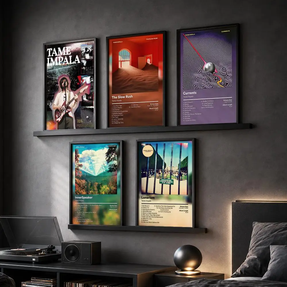 T-Tame Impala Rap Album Painting Calligraphy Canvas Poster Hallway Bedroom Living Room Home Bar Decoration Interior Wall